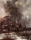 Jan van de Capelle Winter Landscape painting